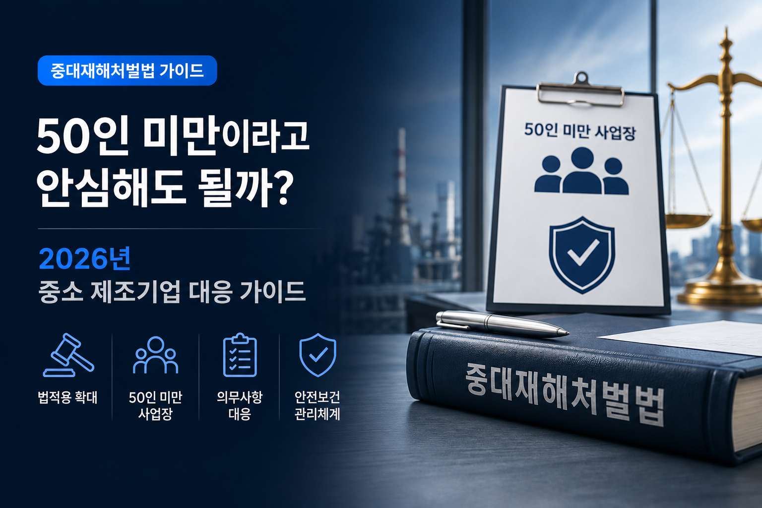 중대재해처벌법, 50인 미만이라고 안심해도 될까? 2026년 중소 제조기업 대응 가이드